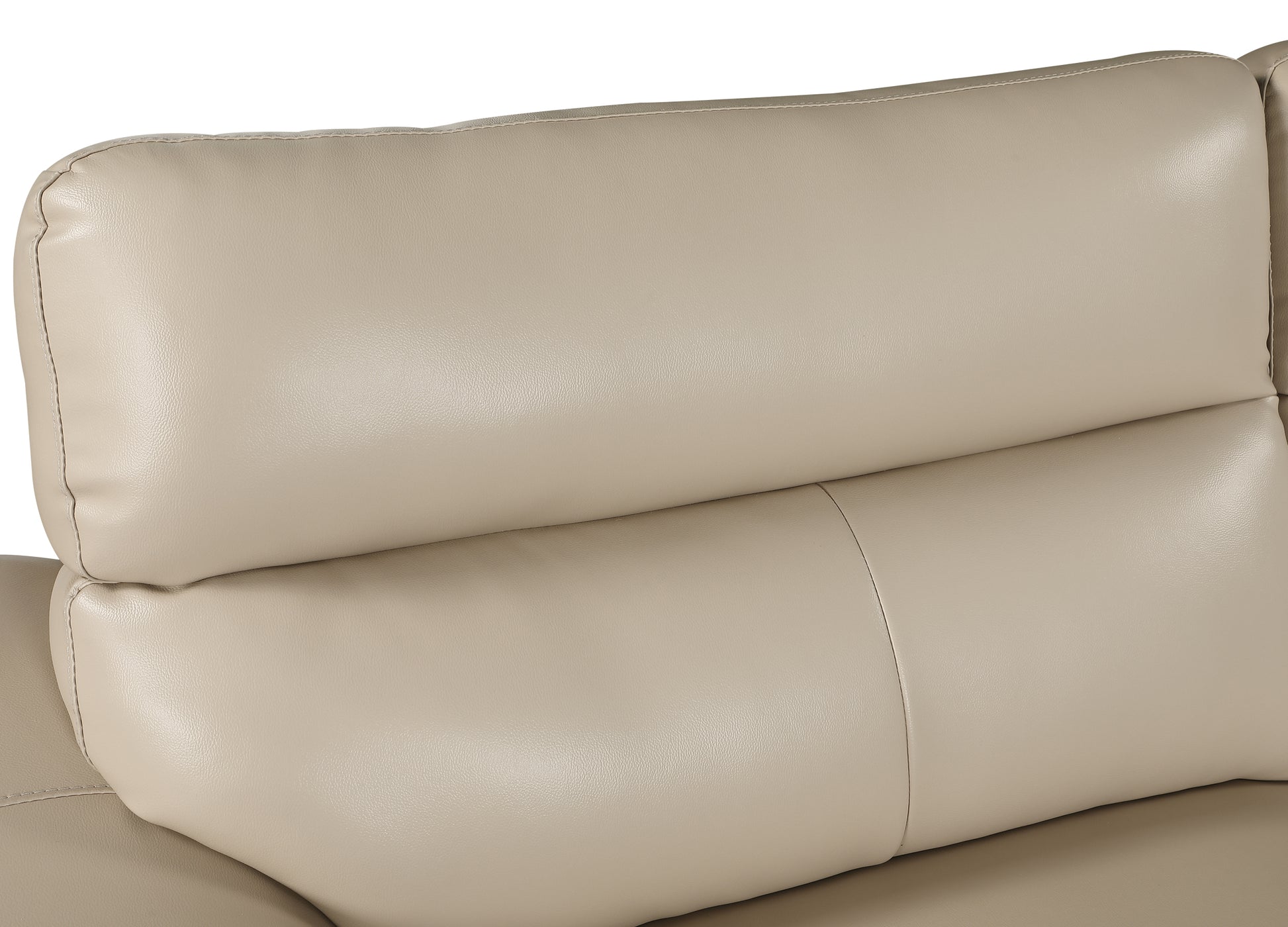 Genuine Leather Loveseat Beige Foam Leather