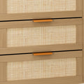 6 Drawers Rattan Dresser Rattan Drawer, Bedroom,Living Room Oak Particle Board