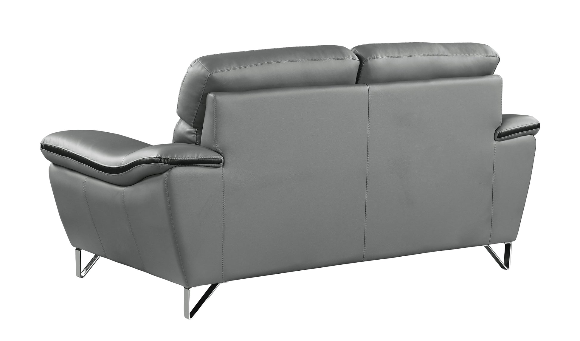 Genuine Leather Sofa Gray Foam Leather