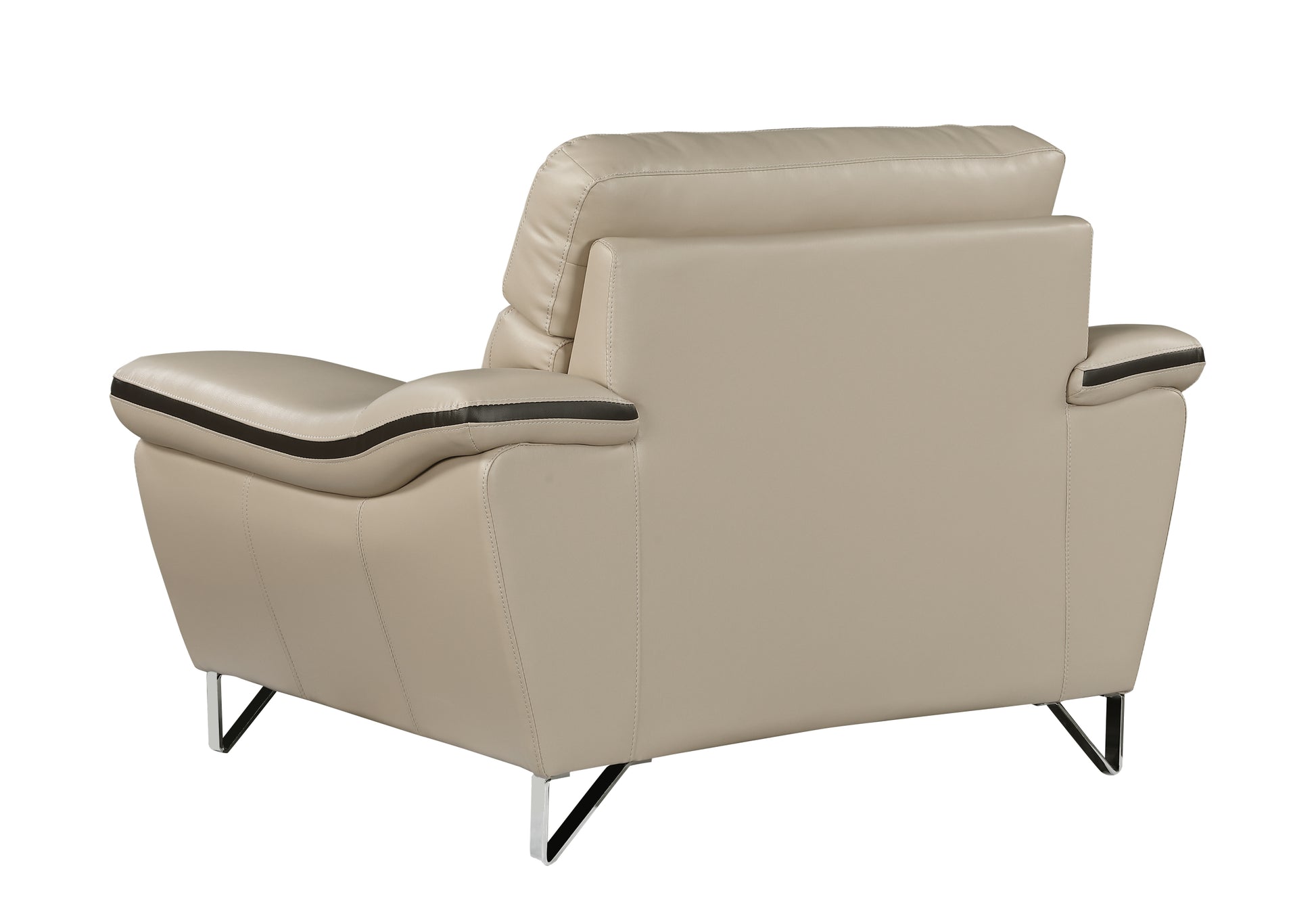 Genuine Leather Chair Beige Foam Leather