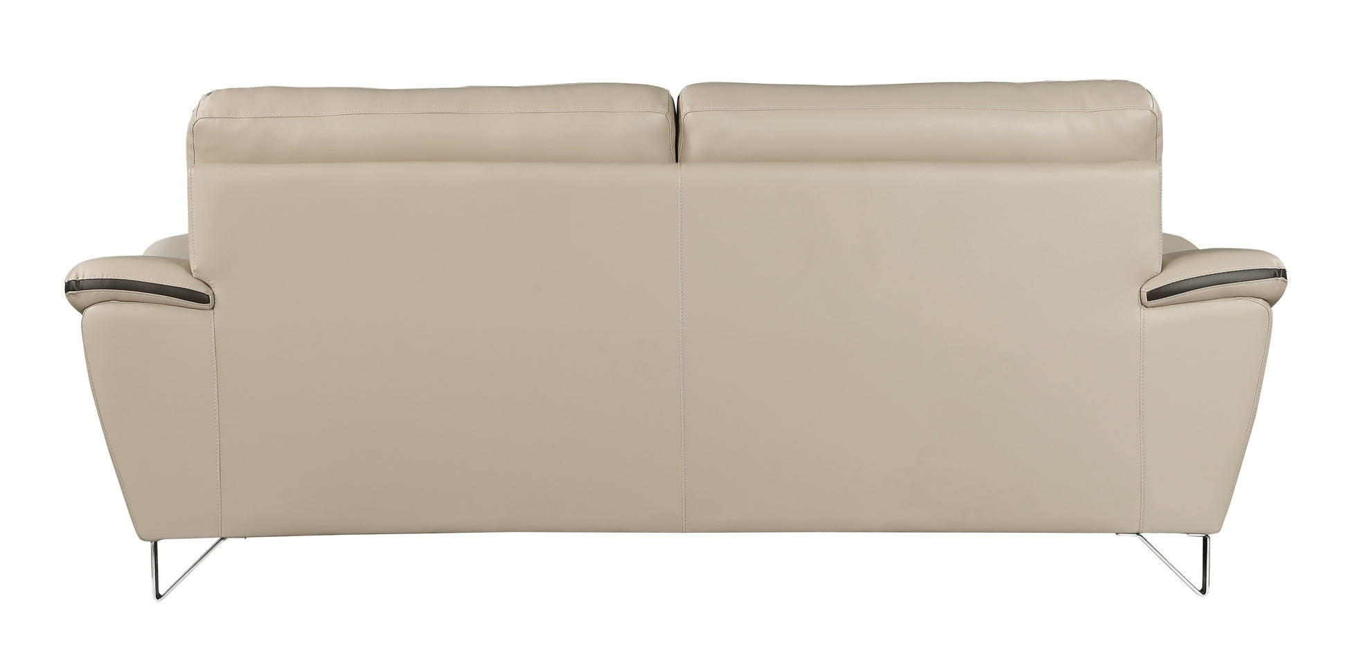 Genuine Leather Sofa Beige Foam Leather