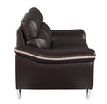 Genuine Leather Loveseat Brown Foam Leather