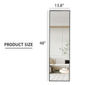 Full Length Mirror Aluminium Alloy Metal Frame Wall Mounted Full Body Mirror ,Bathroom Vanity Mirror, Bedroom Home Porch, Decorative Mirror, Clothing Store Black 48