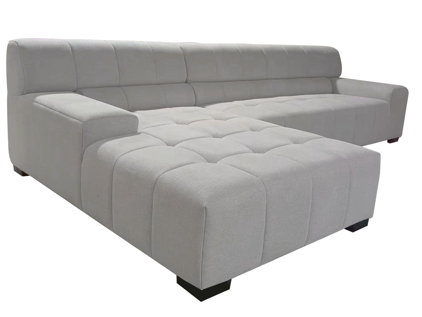 Sectional Sofa Light Grey Light Grey Fabric