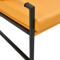 Pu Leather Armchair, Medieval Metal Frame Cushion Backrest Living Room Sofa Chair Orange Pu Leather Metal Frame Foam 2 Pieces Sf 008 Orange Foam Pu