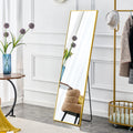 Aluminium Alloy Metal Frame Wall Mounted Full Body Mirror ,Bathroom Vanity Mirror, Bedroom Home Porch, Decorative Mirror, Clothing Store, Floor Mounted Large Mirror,.Golden 63