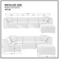 Sectional Sofa With Ottoman Diy Combination Sofa Blue Dark Blue Fabric