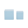 Nesting Table Set Of 2 Mdf Side Table Blue Light Blue Mdf