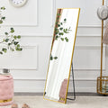 Aluminium Alloy Metal Frame Wall Mounted Full Body Mirror ,Bathroom Vanity Mirror, Bedroom Home Porch, Decorative Mirror, Clothing Store, Floor Mounted Large Mirror,.Golden 63