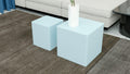 Nesting Table Set Of 2 Mdf Side Table Blue Light Blue Mdf