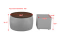 Video Round Ottoman Set With Storage, 2 In 1 Combination, Round Coffee Table, Square Foot Rest Footstool For Living Room Bedroom Entryway Office Gray Velvet