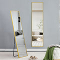 Aluminium Alloy Metal Frame Wall Mounted Full Body Mirror ,Bathroom Vanity Mirror, Bedroom Home Porch, Decorative Mirror, Clothing Store, Floor Mounted Large Mirror,.Golden 63