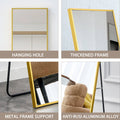 Aluminium Alloy Metal Frame Wall Mounted Full Body Mirror ,Bathroom Vanity Mirror, Bedroom Home Porch, Decorative Mirror, Clothing Store, Floor Mounted Large Mirror,.Golden 63