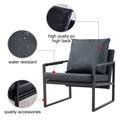 Medieval Pu Leather Armchair, Metal Frame Cushion Super Thick Backrest And Cushion Sitting Room Sofa Chair Black Pu Leather Metal Frame Foam 2 Pieces Sf 008 Black Foam Pu