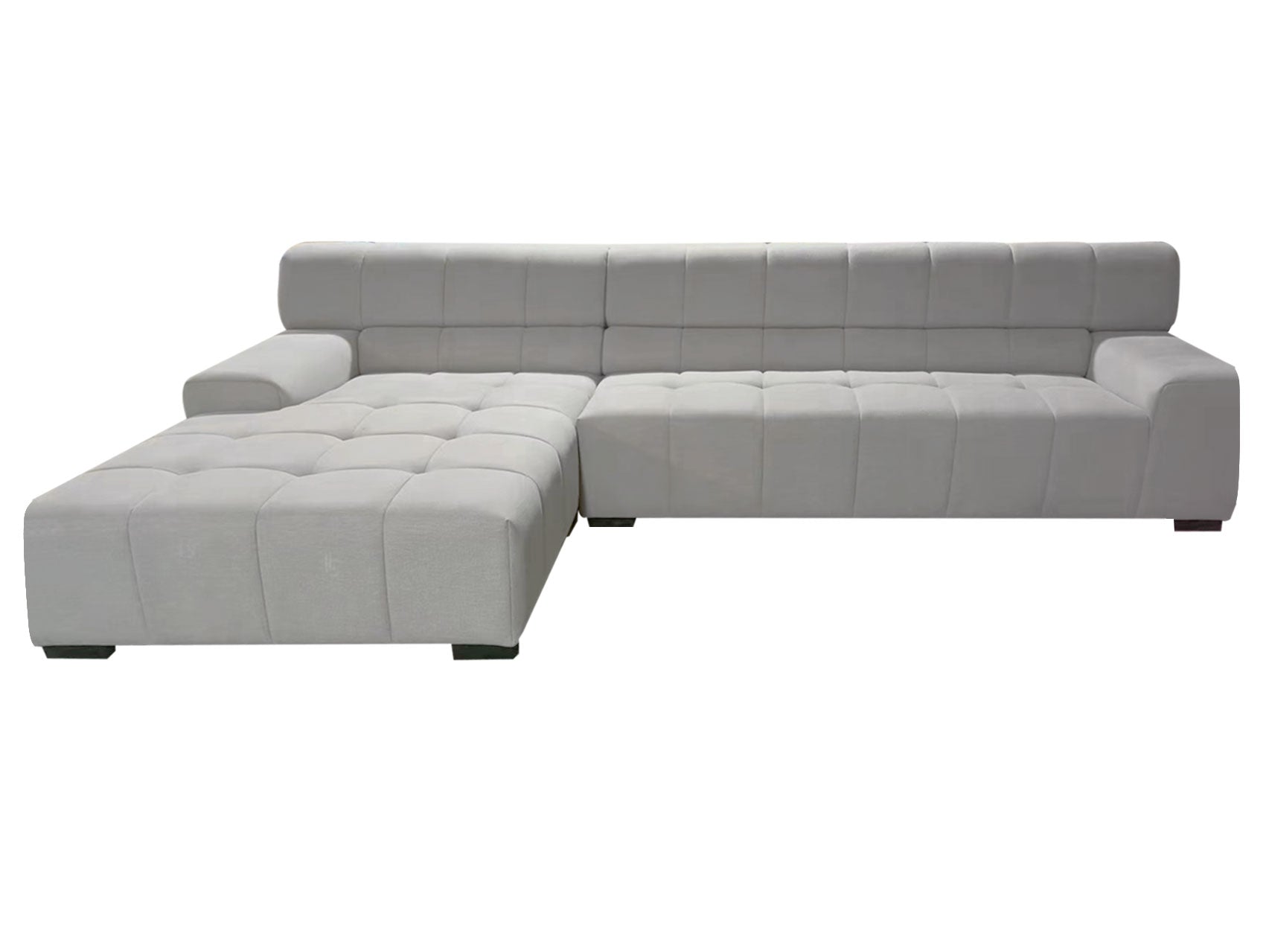 Sectional Sofa Light Grey Light Grey Fabric