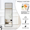 Full Length Mirror Aluminium Alloy Metal Frame Wall Mounted Full Body Mirror ,Bathroom Vanity Mirror, Bedroom Home Porch, Decorative Mirror, Clothing Store Black 48