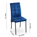 5 Piece Dining Set Including Blue Velvet High Back Nordic Dining Chair & Creative Design Mdf Dining Table Metal Blue Seats 4 Brown Metal Dining Room 4 Leg Square Dining Table With Chair Mdf