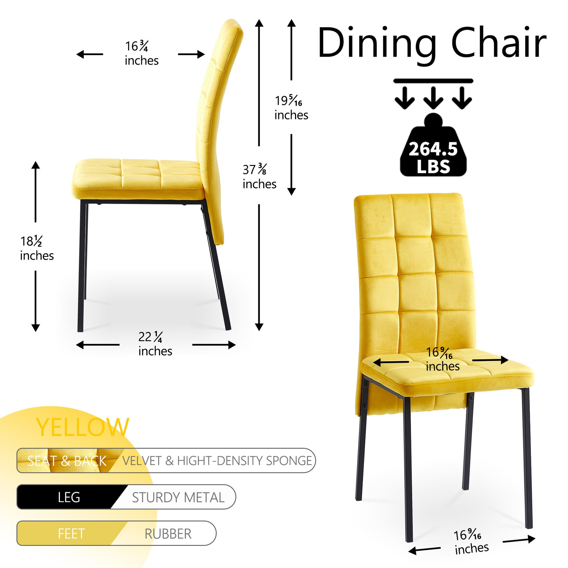 5 Pieces Functional Retractable Ceramic Table Dining Table Dining Set Including Yellow Velvet High Back Black Color Legs For Living Room,Dining Room,Kitchen Metal Gray Yellow Seats 4 Metal Dining Room Modern 4 Leg Square Dining Table With Chair Ceramic