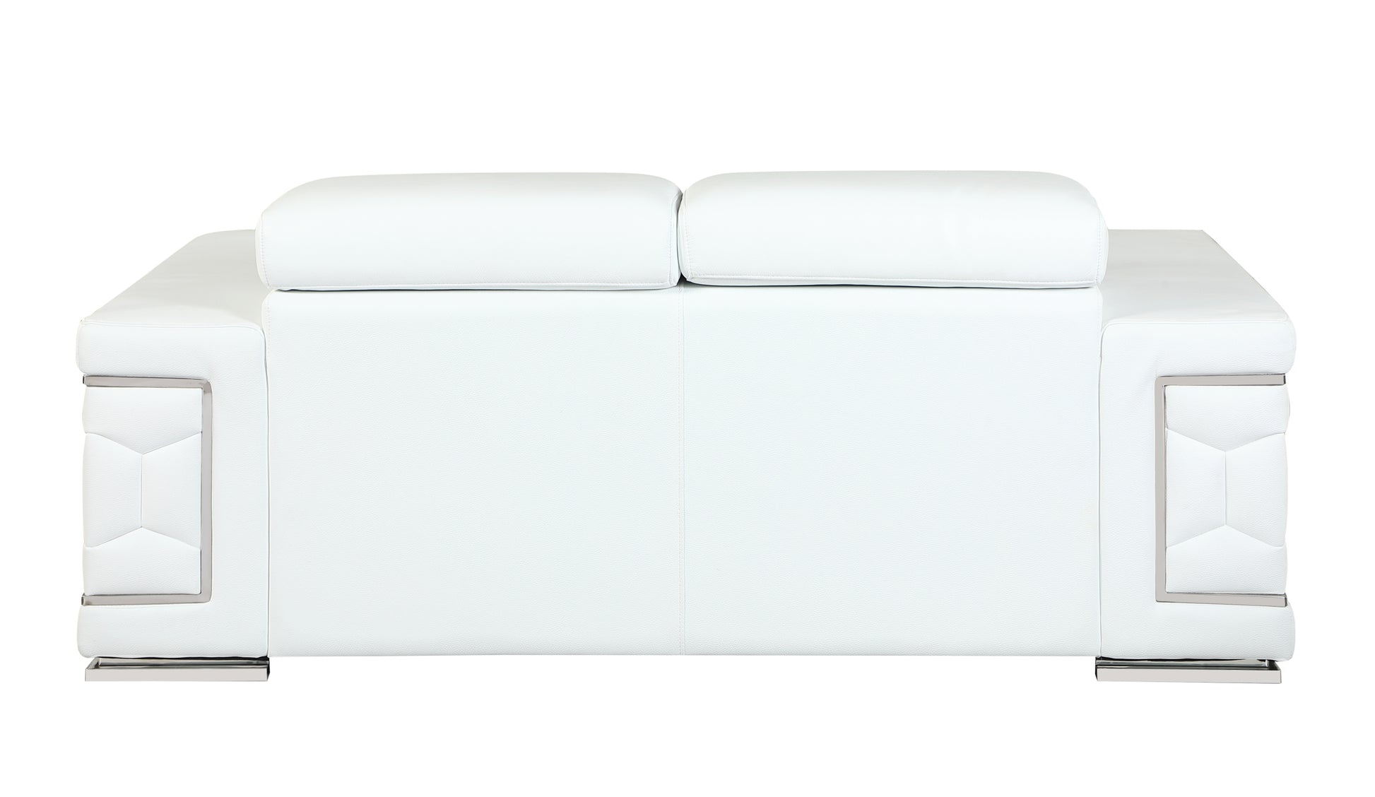 Top Grain Italian Leather Loveseat White Foam Leather