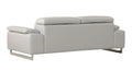 Top Grain Italian Leather Sofa Light Gray Foam Leather