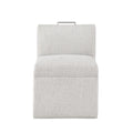 Della Modern Upholstered Castered Chair In Sea Oat Beige Foam Fabric