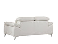 Top Grain Italian Leather Loveseat White Foam Leather