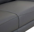 Top Grain Italian Leather Loveseat Dark Gray Foam Leather