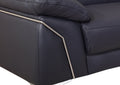 Top Grain Italian Leather Loveseat Navy Foam Leather