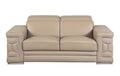 Top Grain Italian Leather Loveseat Beige Foam Leather