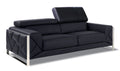 Top Grain Italian Leather Sofa Black Foam Leather