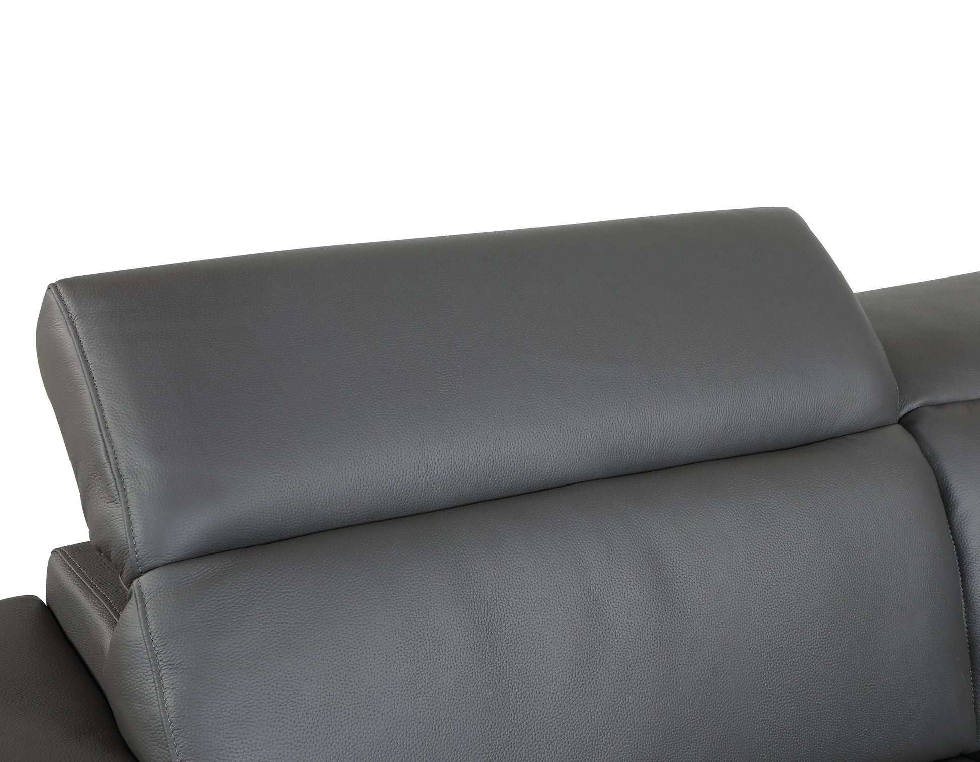 Top Grain Italian Leather Loveseat Dark Gray Foam Leather