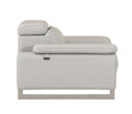 Top Grain Italian Leather Sofa Light Gray Foam Leather