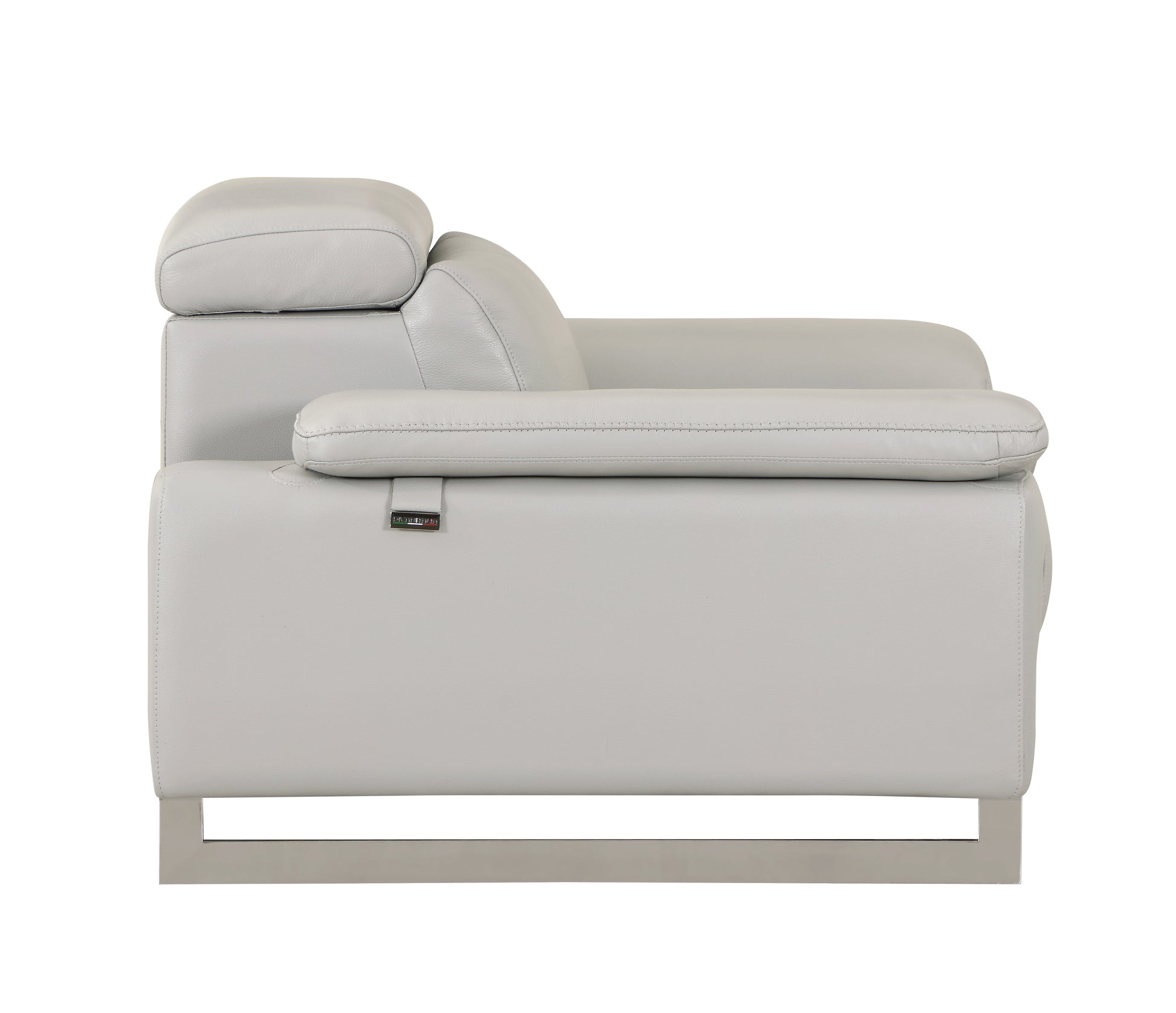 Top Grain Italian Leather Sofa Light Gray Foam Leather