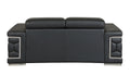 Top Grain Italian Leather Loveseat Black Foam Leather