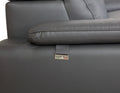 Top Grain Italian Leather Loveseat Dark Gray Foam Leather