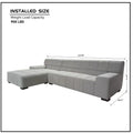 Sectional Sofa Light Grey Light Grey Fabric