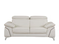 Top Grain Italian Leather Loveseat White Foam Leather