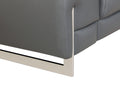 Top Grain Italian Leather Chair Dark Gray Foam Leather