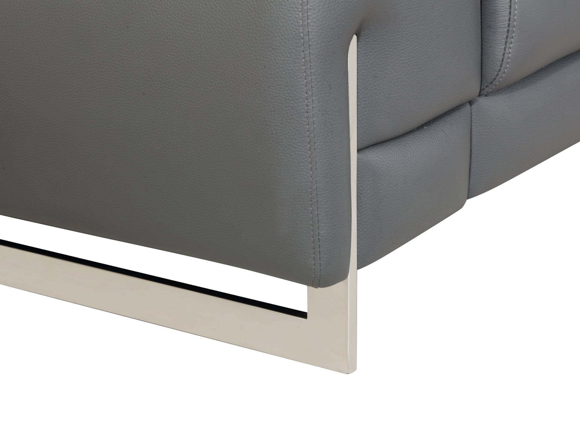 Top Grain Italian Leather Chair Dark Gray Foam Leather