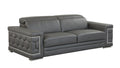 Top Grain Italian Leather Sofa Dark Gray Foam Leather