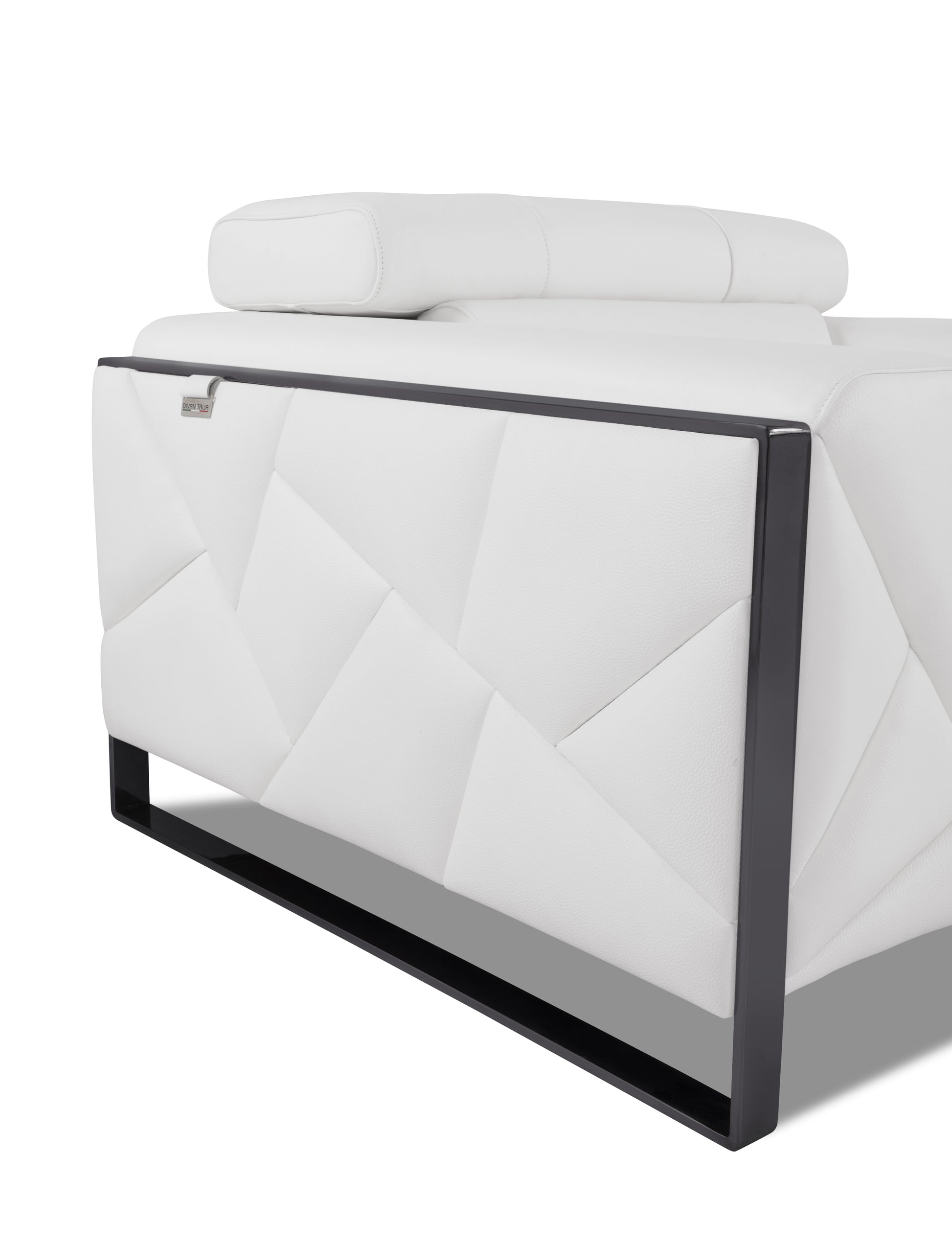 Top Grain Italian Leather Chair White Foam Leather