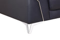 Top Grain Italian Leather Loveseat Navy Foam Leather