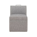 Della Modern Upholstered Castered Chair In Ashen Grey Grey Foam Fabric