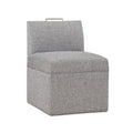 Della Modern Upholstered Castered Chair In Ashen Grey Grey Foam Fabric