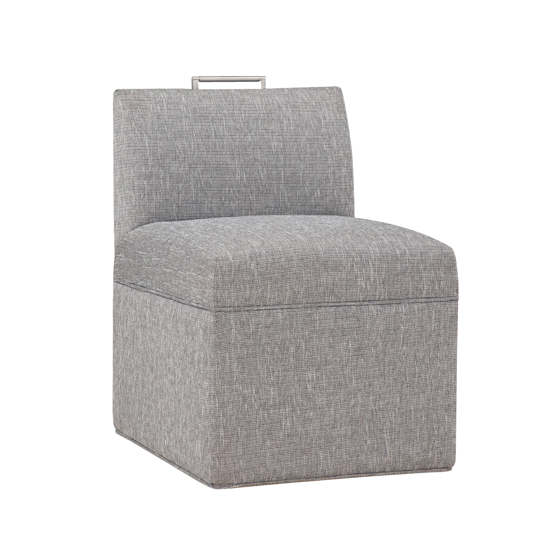 Della Modern Upholstered Castered Chair In Ashen Grey Grey Foam Fabric