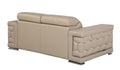 Top Grain Italian Leather Loveseat Beige Foam Leather