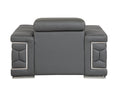 Top Grain Italian Leather Chair Dark Gray Foam Leather