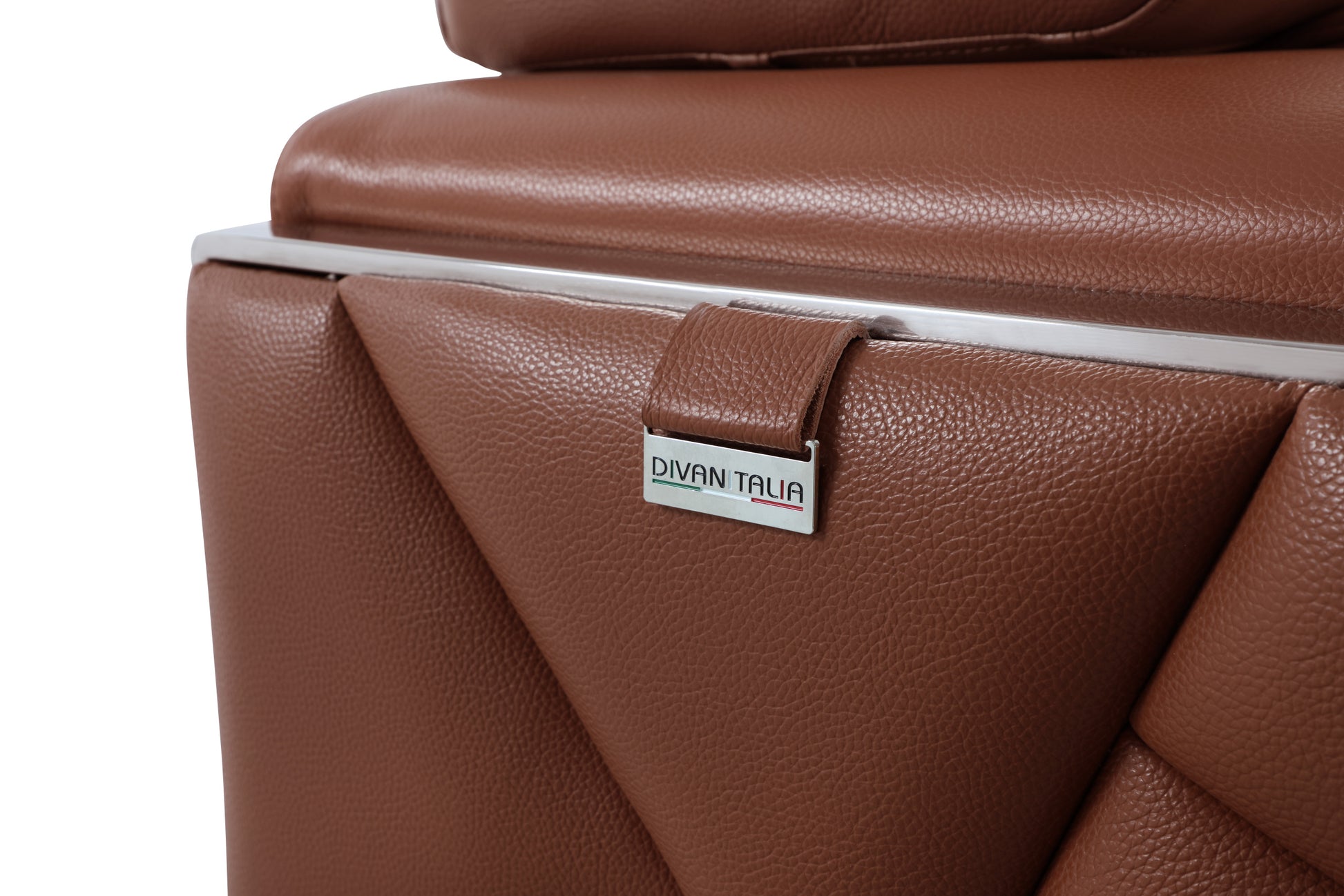 Top Grain Italian Leather Chair Camel Foam Leather