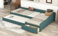 Upholstered Double Twin Size Daybed With Trundle And Drawer, Green Green Plywood