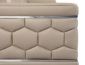 Top Grain Italian Leather Chair Beige Foam Leather